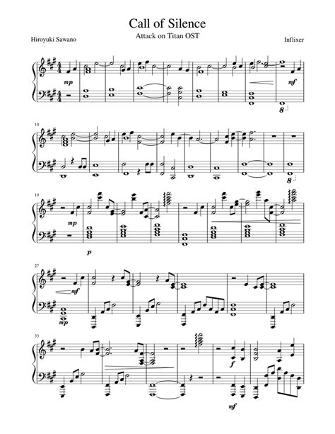 call of silence piano sheet music